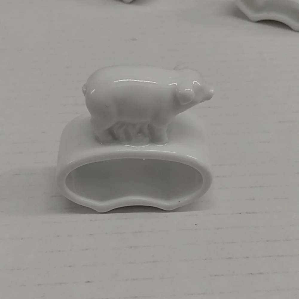 Animal Napkin Holders Rings Pig Cow Sheep Chicken Rooster 4